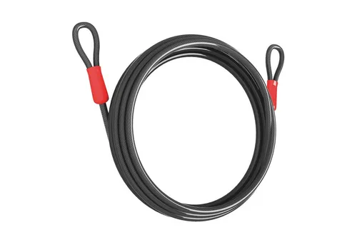 BASI Schlaufenkabel Schlossverlängerung (Spar-Set, 1-tlg), geflochtenes Stahlseil m. Ösen, Vinylummantelt, 5 Meter, Kabelschloss