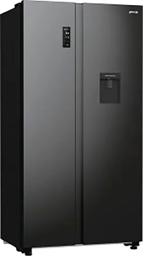GORENJE Side-by-Side NRR 9185 EABXLWD - Wasserspender Kühlschrank - Kühlschrank mit 178,6 cm Höhe und 91 cm Breite, inklusive Wasserspender und energiesparender Schnellkühlfunktion für frische Lebensmittel.