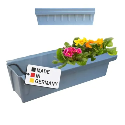 Hossi's Wholesale 2 Euro-Paletten Blumenkästen-Einsätze | mit Hängesystem zum Einhängen | 37,3cm Hellgrau | Pflanzkasten für Europalette Palette | Balkonkasten | Blumentopf | extrem stabil