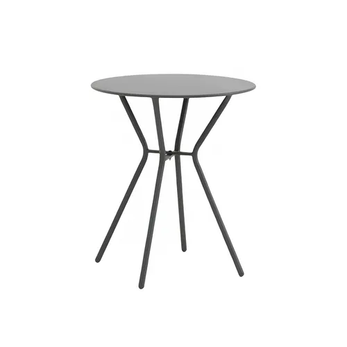 BURI Gartentisch Bistrotisch rund 70x60cm - Eleganter Balkon- und Terrassentisch - Kompakter Bistro Tisch in Schwarz, ideal für drinnen und draußen. Robust, wetterfest und pflegeleicht – perfekt für gemütliche Mahlzeiten und stilvolle Kaffeepausen!