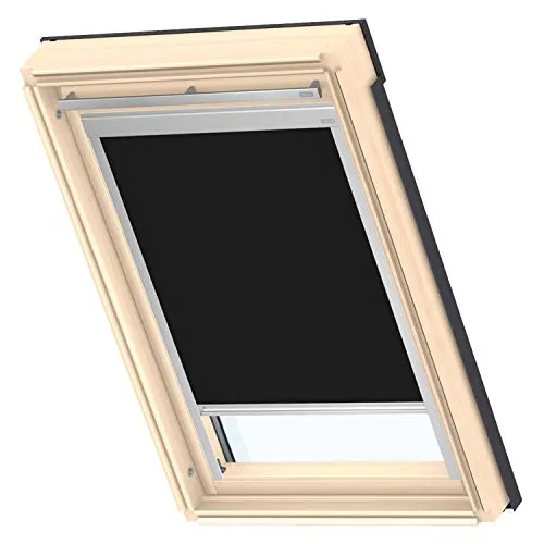 VELUX Original Dachfenster Verdunkelungsrollo Classic, Schwarz - Seitenzug- & Springrollos, ideal für VELUX Dachfenster mit perfekter Passgenauigkeit und einfacher Montage für nahezu vollständige Verdunkelung.