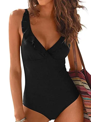 Badeanzug JETTE für Damen, Gr. 42, Cup D, schwarz von JETTE LM