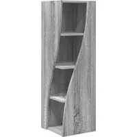 vidaXL Eckschrank Graues Sonoma 32x32x102cm - Moderner Eckschrank aus Holzwerkstoff mit elegantem Design, ideal für platzsparende Lösungen. Bietet viel Stauraum für Bücher und Deko, perfekt für jedes Wohnzimmer.