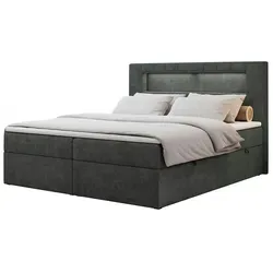 Boxspringbett 140x200 mit LED, Dunkelgrau in gold von Möbel Kraft