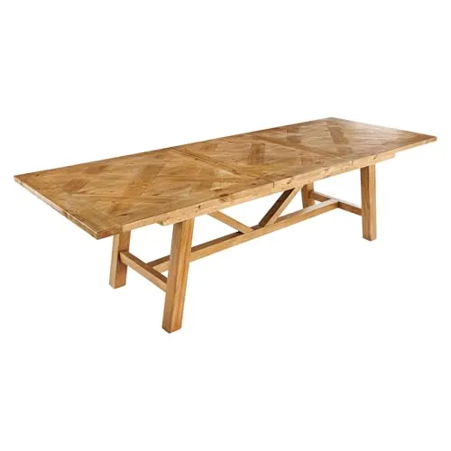 Riess Ambiente Ausziehbarer Esstisch Riviera - 180-240cm - Esszimmertisch aus recyceltem Pinienholz mit natürlicher Bohlenstruktur, ideal für 6-8 Personen. Genieße rustikalen Landhauscharme in Deinem Esszimmer!