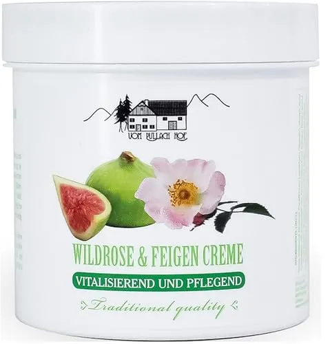 WILDROSE & FEIGEN CREME 250ml Pflegende Feuchtigkeitscreme für die tägliche Hautpflege Körpercreme Hautcreme 82 vitalisierend