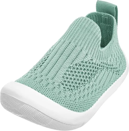 Playshoes Freizeitschuh Strick Unisex Kinder Sneaker, Mint Strick, 25 EU - Sneaker für Mädchen, bequeme Slip-On-Freizeitschuhe mit flexibler, griffiger Sohle – ideal für Kindergarten und Freizeitaktivitäten.