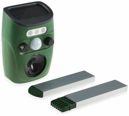 CHILITEC Ultraschall-Tierscheuche UTS Solar Pro - Solarbetriebene Tierscheuche mit Bewegungsmelder, ideal zum Schutz von Garten und Grundstück vor unerwünschten Tieren.