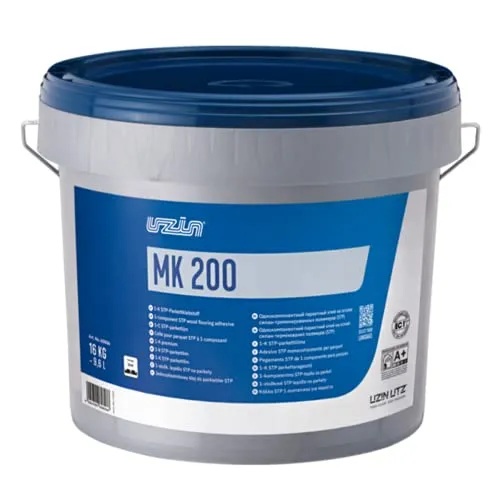 UZIN MK 200 Parkettklebstoff 16kg - Hartelastisch für perfekte Verlegung - Klebeprodukte: Hartelastischer Parkettkleber mit langer Einlegezeit, ideal für alle Parkettarten, emissionsarm und perfekt für Fußbodenheizungen geeignet.