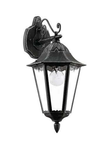 EGLO NAVEDO Wandleuchte, klar 93456 - Klassische Außenbeleuchtung - Lampen - Außen-Wandleuchte im Laternen-Design, spritzwassergeschützt (IP44) und ideal für Hauseingänge, Terrassen oder Balkone.