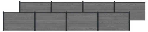 vidaXL Zaunelement 8er Set WPC und Aluminium Grau - Modernes Zaunelement für Privatsphäre und Sicherheit im Garten. Robustes WPC und Aluminium sorgen für Langlebigkeit und ein flexibles Design. Ideal für individuelle Gartengestaltung und einfache Montage.