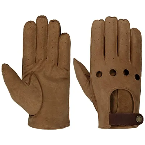 Stetson Vented Lederhandschuhe Herren Fingerhandschuhe aus 100% Ziegenleder Ideal zum Autofahren Frühjahr Sommer braun 8 1/2 HS