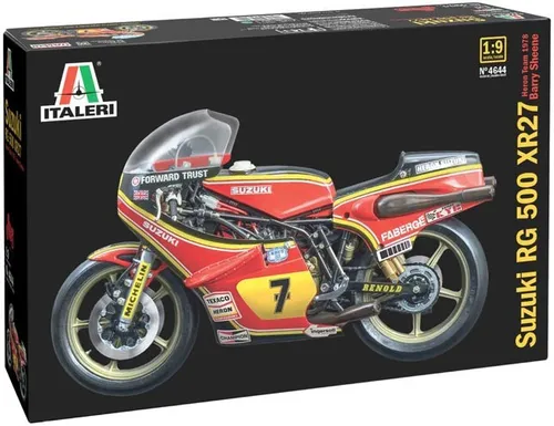 Suzuki RG 500 XR27 Motorrad Bike 1:9 Modell Kit von Italeri 4644 - Motorräder & Quads - Detaillierter 1:9 Bausatz für echte Motorradliebhaber, ideal für Sammler und Modellbau-Enthusiasten.