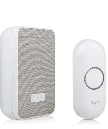 Byron Tragbares drahtloses Türklingelset - Türklingelanlage in Weiß, kabellose Verbindung für einfache Installation und Flexibilität im Zuhause.