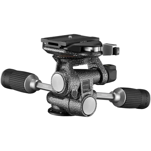 Gitzo 3-Wege-Fluid-Neiger GHF3W - Kompakter Stativkopf mit einziehbaren Handgriffen, ideal für präzise Kamerabewegungen und professionelle Fotografie