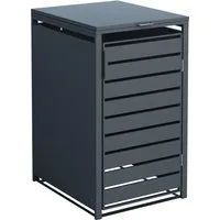 Westmann Metall Mülltonnenbox Kubus 240 L - Anthrazit - Mülltonnenbox aus wetterfestem Metall, ideal für die Aufbewahrung von 240 L Mülltonnen. Einfache Montage und langlebige Qualität für jeden Garten.