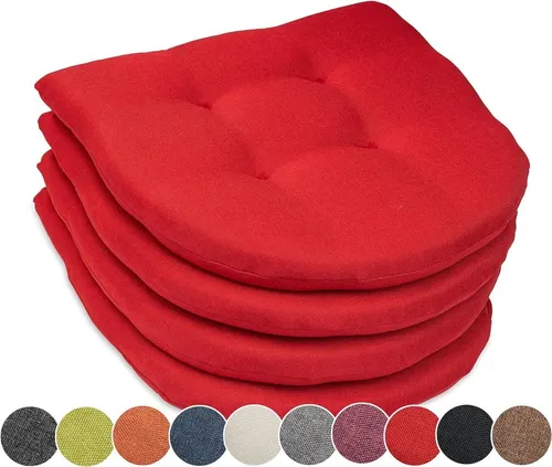 sunnypillow Stuhlkissen 4er Set in rot von sunnypillow