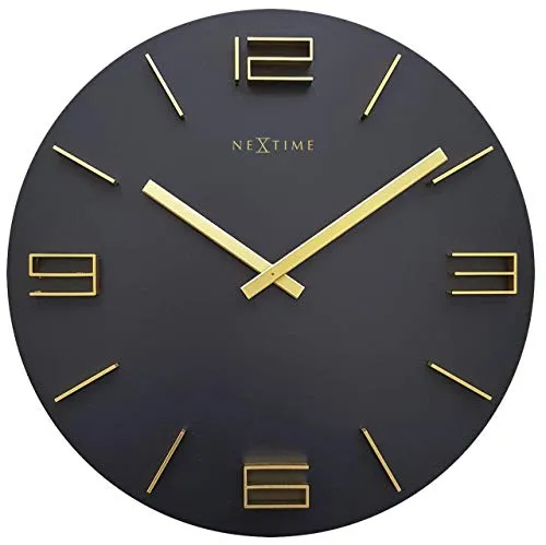 NEXTIME Wanduhr WT 2400 mit Holzrahmen in gold von NeXtime