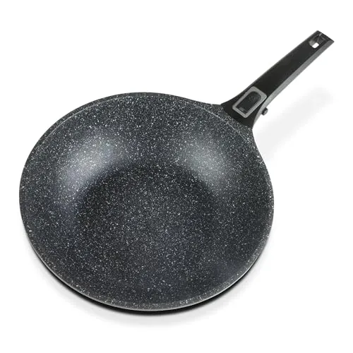 GSW Pfanne Aluminium-Guss 24 cm - Easy Click mit abnehmbaren Griffen - Pfannen aus Aluminium-Guss, induktions- und backofengeeignet bis 180°C, mit langlebiger VITAFLON®GRANIT Antihaft-Versiegelung für perfekte Bratergebnisse.