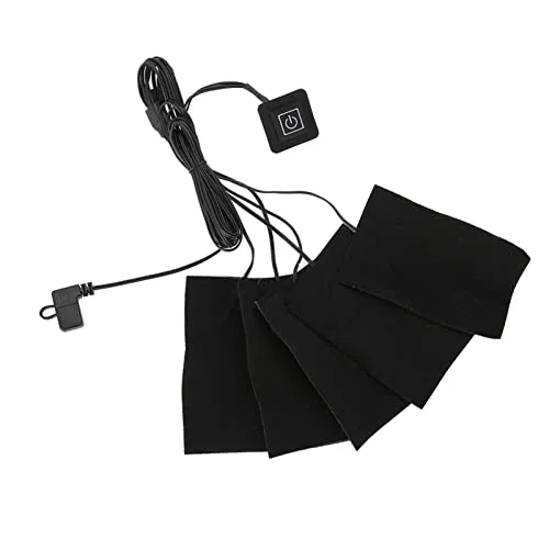 USB Tuch Heizung für beheizte Weste, Elektrische Kleidung mit fünf Heizkissen und einstellbarer Temperatur für Wohlbefinden und Schmerztherapie
