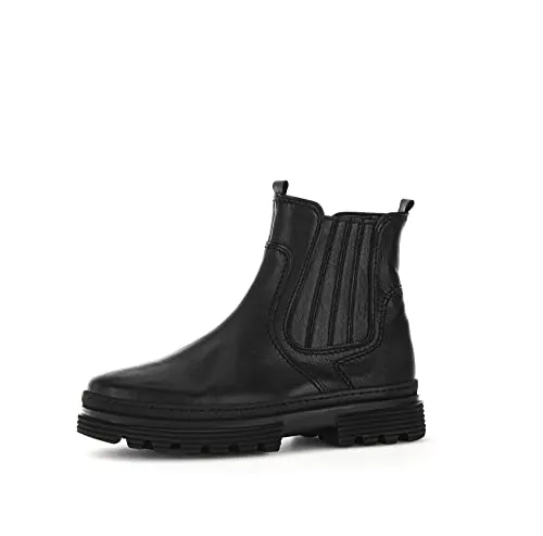 Gabor Damen Chelsea Boots, Frauen Stiefeletten,Wechselfußbett,Moderate Mehrweite (G),Kurzstiefel,schwarz (Micro),41 EU / 7.5 UK