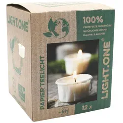 LIGHT.ONE Vegane Teelichter aus 100% Rapswachs - Hochwertige Teelichter in umweltfreundlicher Hülle, ideal für stimmungsvolle Beleuchtung und lange Brenndauer.
