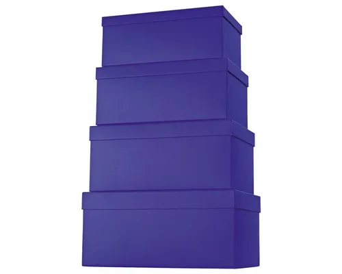 stewo Versandkarton Geschenkkarton One Colour - 4 tlg. hoch dunkelblau.