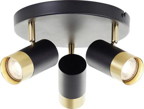 Brilliant G03434/86 Deckenleuchte 29cm Deckenleuchte GU10 Schwarz/Sand, Gold (matt)