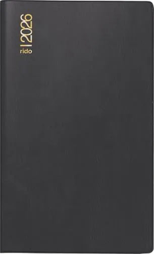 rido/idé Taschenkalender Mod. M-Planer '26 | A6, Kunststoff, schwarz