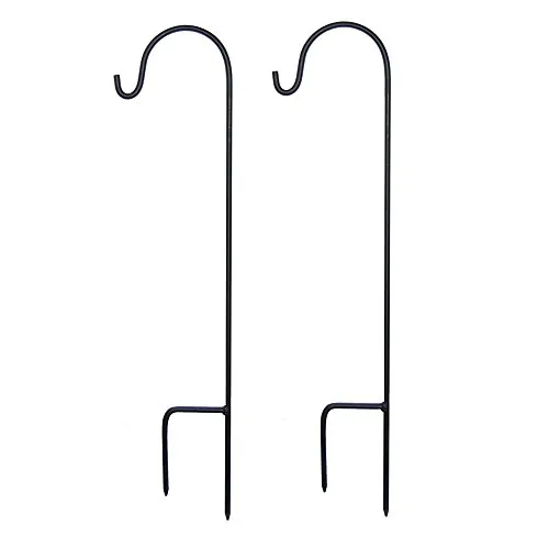 Lumabase Schäferhaken, Metall, schwarz, 76,2 cm, 91402, 2 Stück