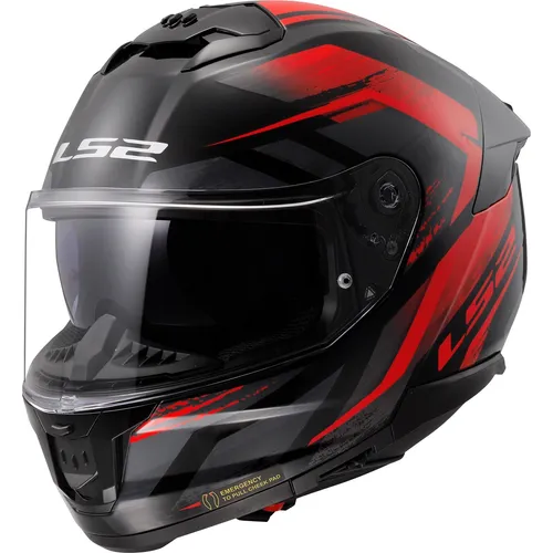 LS2 Stream II Fury Gloss Black Red, S - Motorradhelm mit hochbeständiger KPA-Schale und kratzfestem Visier, ideal für Abenteurer. Die interne Sonnenblende sorgt für optimale Sicht und der waschbare Innenraum für zusätzlichen Komfort.