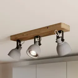 Lindby Deckenleuchte Mitis - dimmbar im industriellen Design - Lampen im angesagten industriellen Design aus Kiefernholz und Beton, ideal für moderne Wohnräume. Perfekt für stimmungsvolle Beleuchtung, Leuchtmittel nicht inklusive.