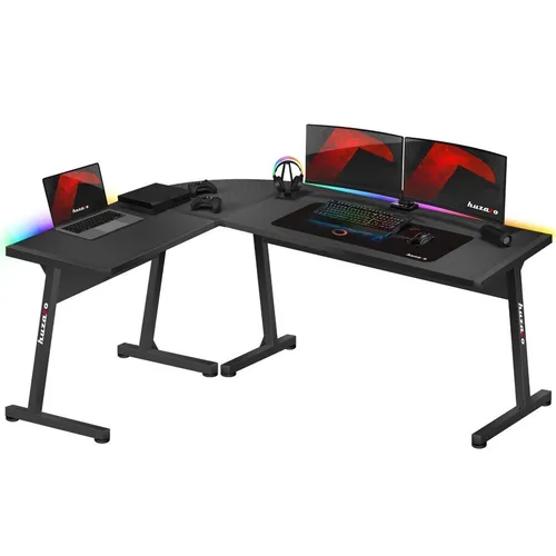 Huzaro HZ-Hero 6.0 Black RGB Schreibtisch - Kinderschreibtisch mit RGB-Beleuchtung, ideal für kreative Räume und fördert die Fantasie beim Lernen und Spielen.