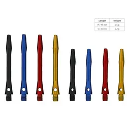 BULL ́S Simplex Aluminium Shaft - short, Rot von Bull's