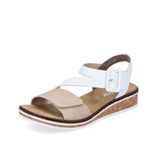 Rieker Damen Klassische Sandalen V3660 - Wanderschuhe, bequeme und stylische Sandalen mit Klettverschluss, ideal für warme Sommertage und Freizeitaktivitäten.