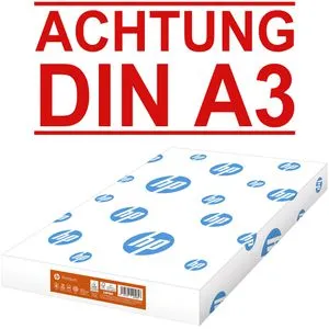 HP Druckerpapier Premium Chp 860 - DIN A3, 80g/m², 500 Blatt, extraglatt und hochweiß, für gestochen scharfe Druckergebnisse mit ColorLok-Technologie