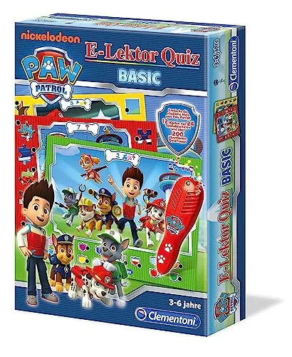 Clementoni 69368 E-Lektor Quiz Basic – Paw Patrol, Lernspiel mit mehr als 200 Fragen, Spielzeug für Kinder von 3 - 6 Jahren, geeignet für Kindergarten & Vorschule