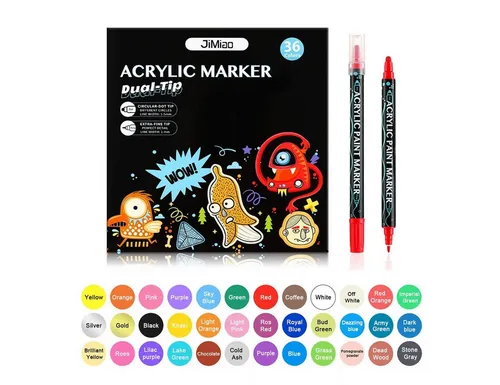 XDeer Lackmarker Acrylstifte für Steine,Farben Wasserfest Dual Tip Marker Stifte für, Papier,Leinwand, Glas, Holz - Ideal zum Basteln,Bemalen von Steinen
