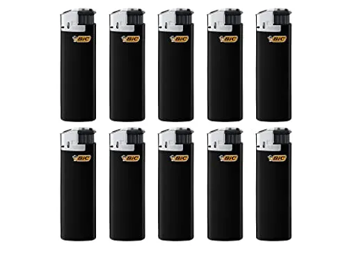 Feuerzeuge Electronic Schwarz/Silber J38 10Stück von sunmondo