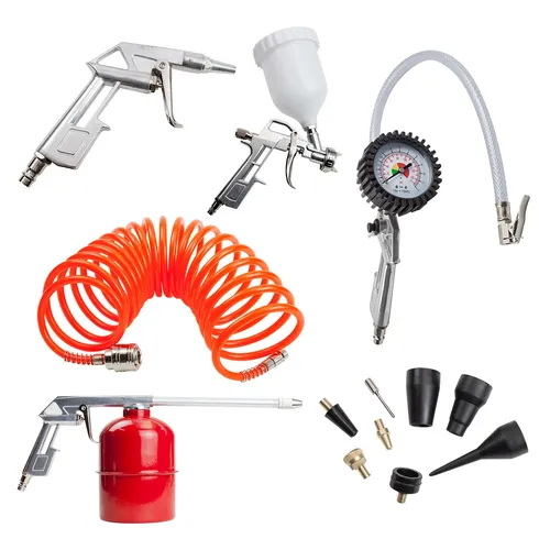Druckluft Werkzeugset 13tlg - Druckluftpistole und Zubehör - Kompressoren: Umfassendes Set für vielseitige Anwendungen, ideal für Hobby und Profi.