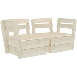 vidaXL Garten-Palettensofa 2-Sitzer aus imprägniertem Fichtenholz - Gartenmöbel-Set, langlebig und stilvoll mit rustikalem Charme, perfekt zum Entspannen oder für gesellige Abende im Freien.