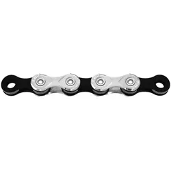 KMC 10-Gang-Kette Silber/Schwarz, 122 Links - Fahrradkette für Shimano, Campagnolo und SRAM 10-Gang-Systeme, mit innovativer X-Brücke für schnelles Schalten und verbesserte Haltbarkeit durch reduzierte Reibung.