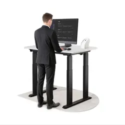 DESKSPACE Höhenverstellbarer Schreibtisch elektrisch mit Dual-Motor – Schwarz/Weiß, 120x60 cm - Komfortabler, elektrisch höhenverstellbarer Schreibtisch für Zuhause und Büro. Der leise Dual-Motor ermöglicht eine individuelle Anpassung zwischen 67 und 132 cm und steigert die Produktivität bei der Arbeit.