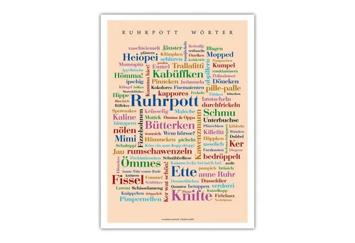 Deine Wörter Poster Ruhrpott Wörter – Typografie Wandbild als Geschenk