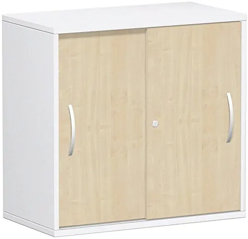 Gera Möbel Schranksystem Flex Schiebetürenschrank, Holzdekor, ahorn/weiß, 80 x 42.5 x 79.8 cm