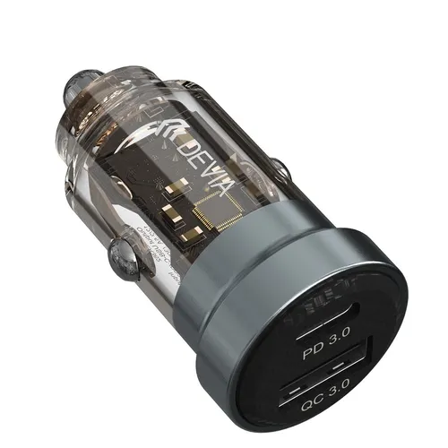 Autoladegerät 1x USB, 1x USB Typ C 30 W Schnelladegerät in Schwarz