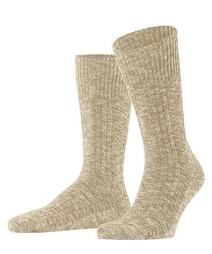 FALKE Herren Socken Carved Pile, Beige (Dune 4086), 39-42 - Sportsocken mit erhabenen Strickstrukturen aus gekämmter Baumwolle für höchsten Tragekomfort; ideal für Business und Freizeit, rutschfester Sitz und lange Haltbarkeit.