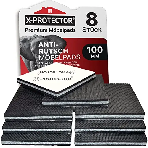 X-Protector Antirutsch Pads 8 Stück 100 mm in schwarz von X-Protector