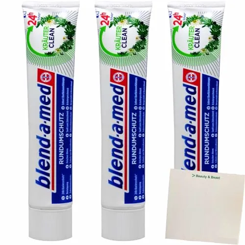 usy Bundle für Blend-a-Med Kräuter Clean Zahnpasta 3er Pack (3x75ml Tube) + usy Block