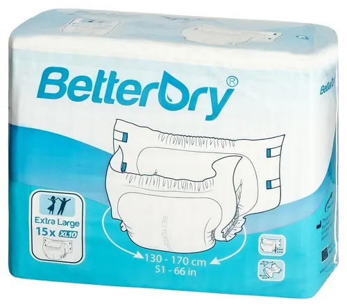 BetterDry Windelhose Inkontinenz-Windeln - X-Large (15 Stück) - Inkontinenz Schutzhosen & Unterwäsche, super saugfähig und besonders diskret für optimalen Schutz und Komfort.